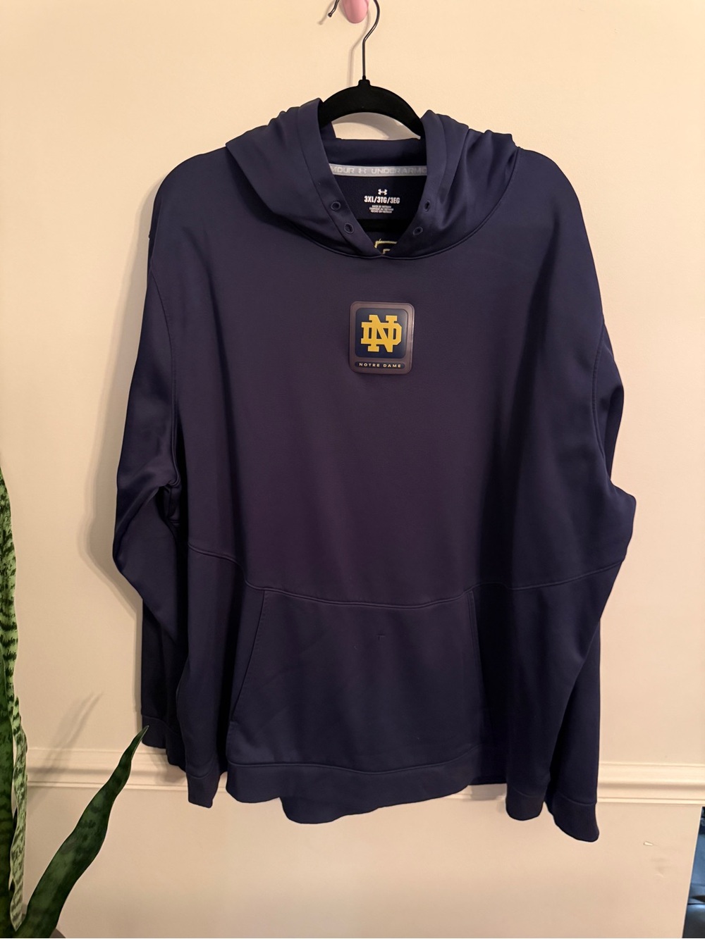 Under Armour Navy Hoodie with Gold ND Crest